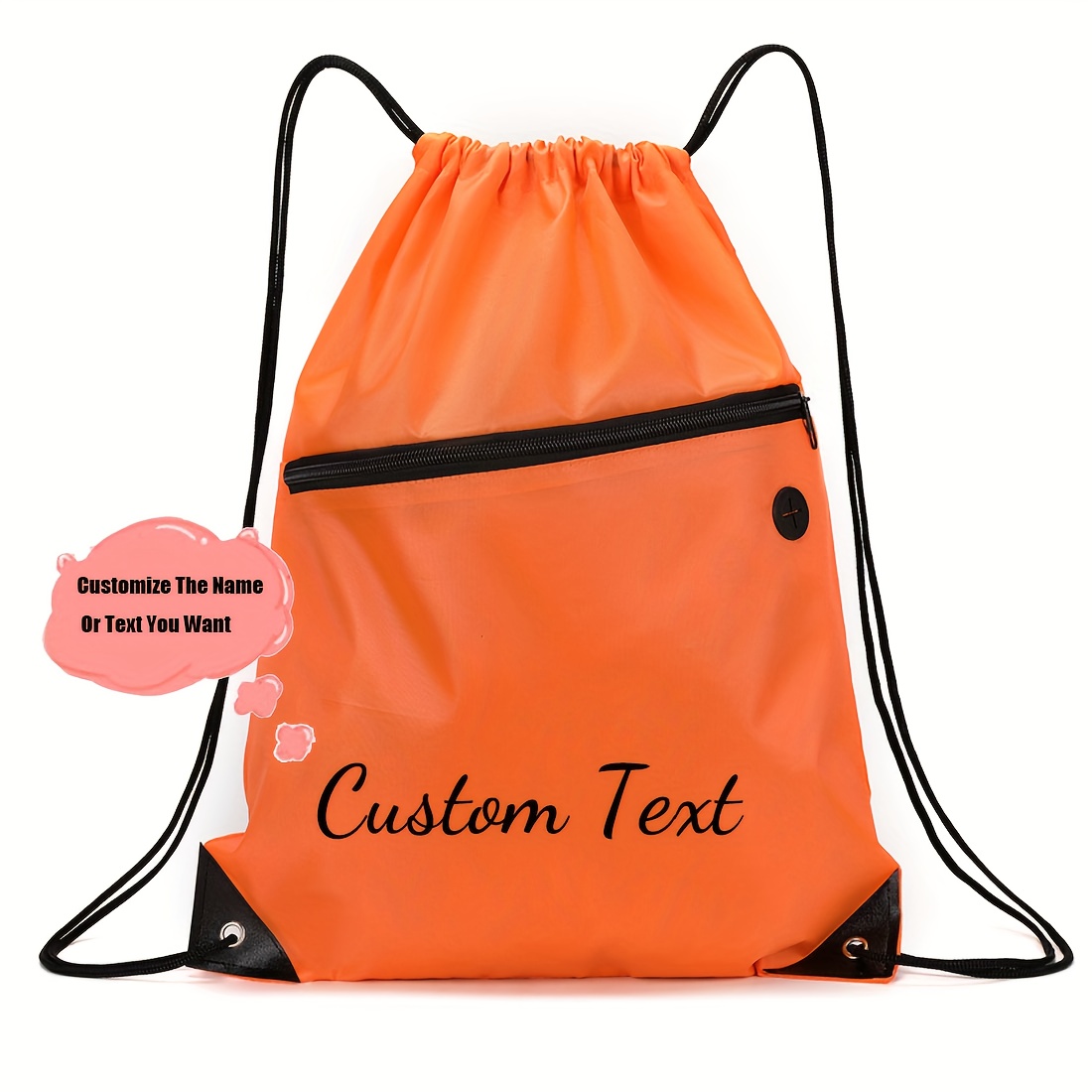 TEMU [customized] 1pc Fashion Personalized Custom Letter Drawstring Gym Bag, Backpack - Customizable Name Sports Bag, Outdoor Bag Men Women Fitness