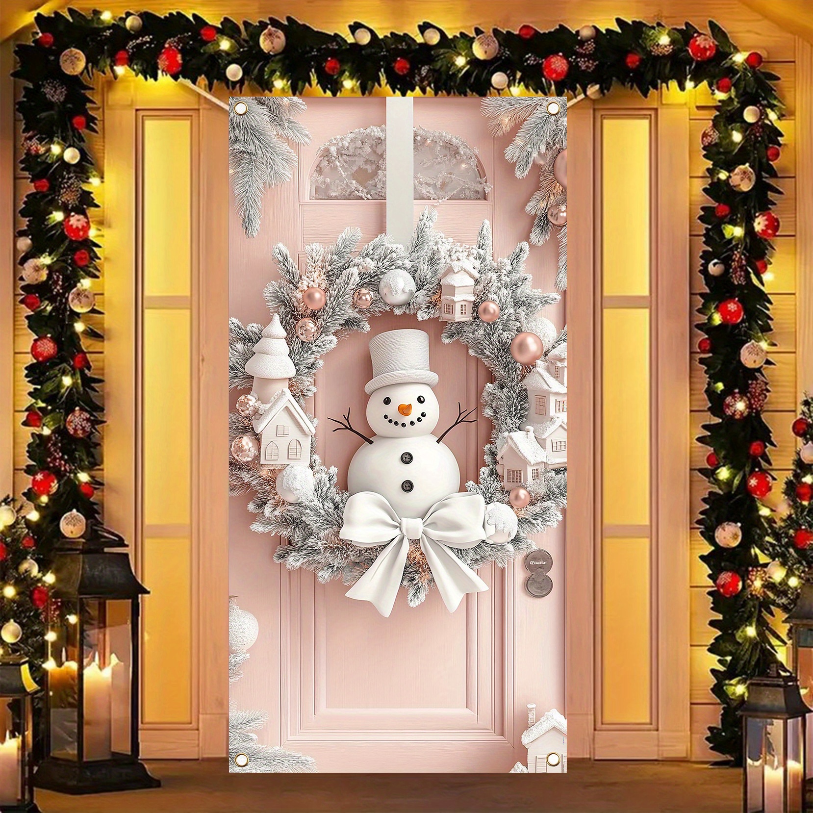 

Snowman & Wreath Christmas - 35.4x70.8" , For / Decor