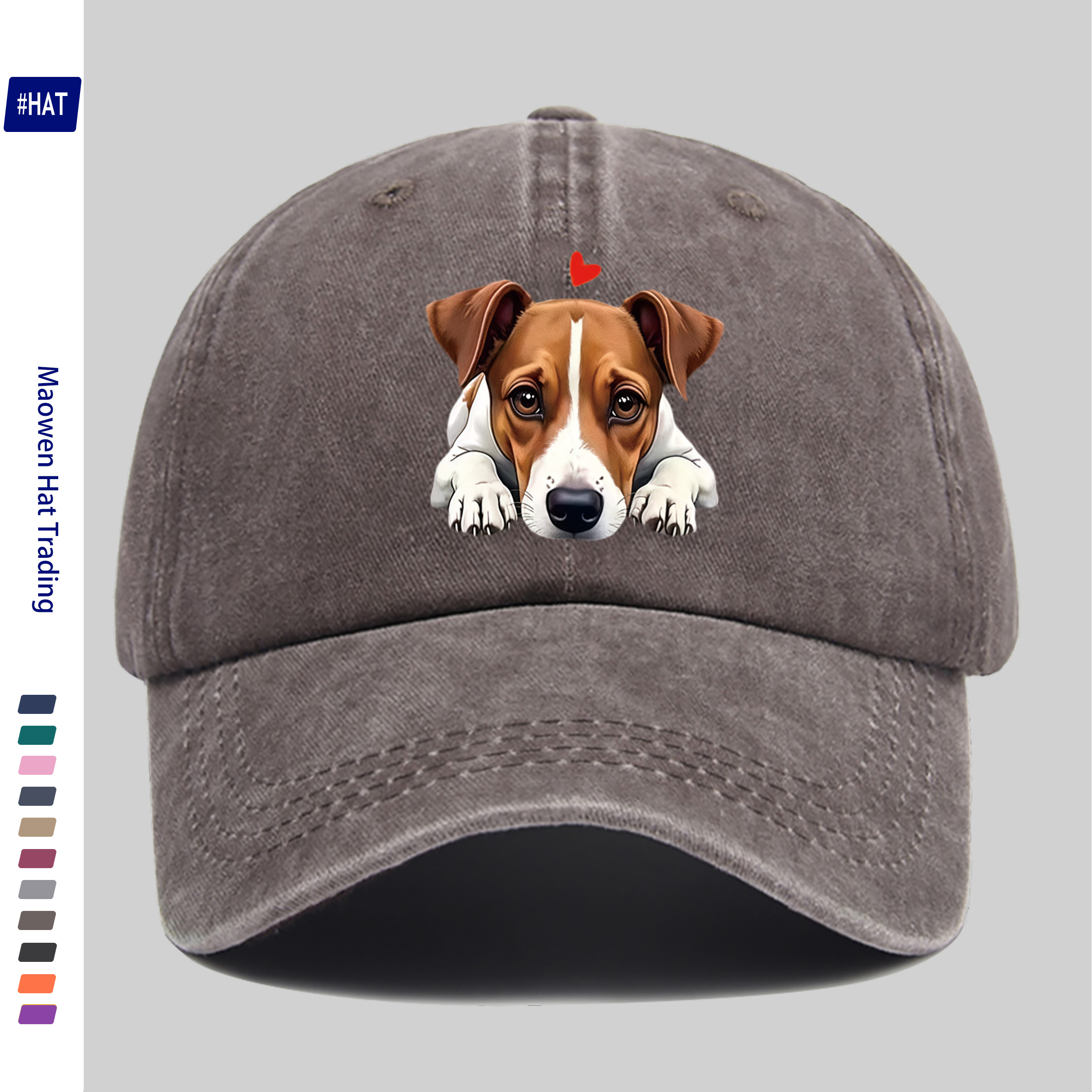 TEMU 1pc Vintage Terrier Trucker Hat - Adjustable Snapback Duckbill Cap Suitable For Outdoor Fishing, Hunting, Casual Wear, Gift For Jrt Lovers, Dad