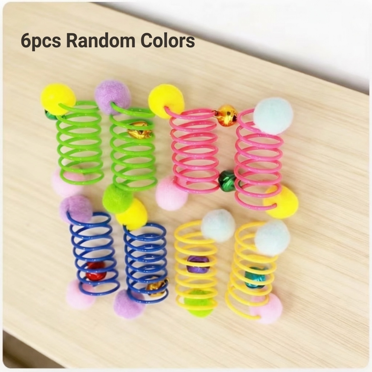 TEMU 6pcs Random Color Cage Mouse Cat Teaser | Cat Self-entertainment Sounding Mini Ball | Multicolor Pet Boredom Reliever, Without Battery