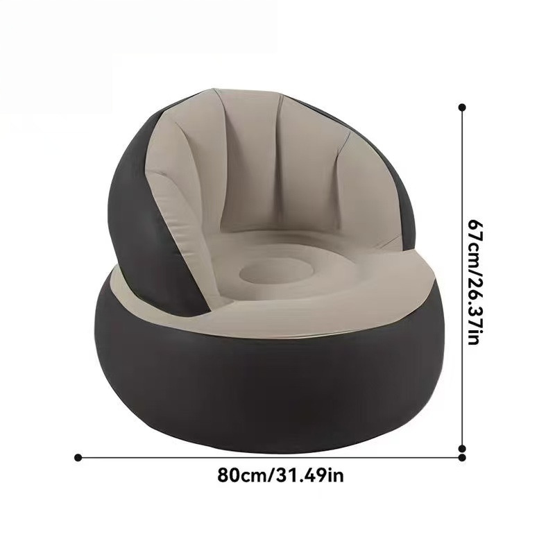 This Pumpkin-shaped Lounge Sofa Is a Refined Fusion of Eastern Aesthetics and Modern Comfort. Its Rounded Spherical Base Is Wrapped in Matte Black Leather, Exuding a Calm and Dignified Presence. The Segmented Backrest and Seat Surface Are Upholstered