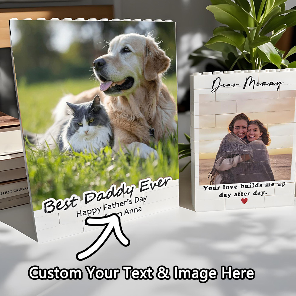 Custom Father's Building Blocks - Personalized Dad's Gift