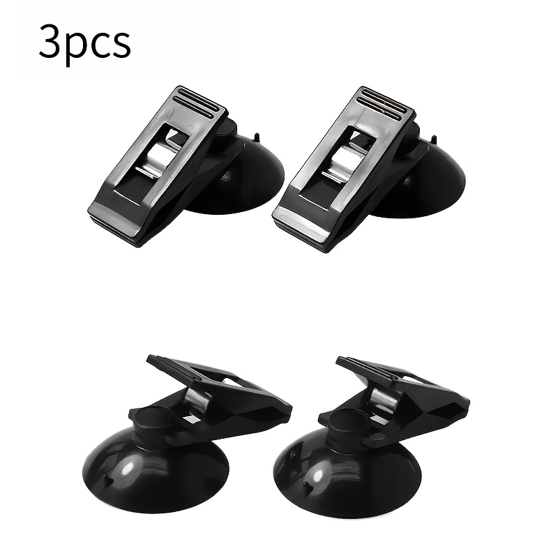 TEMU A Set Of 3 Car Suction Cup Holders With Strong Adhesive, Designed For Mounting Sunshades, Curtains, And Car Windows And Windshields. Made From