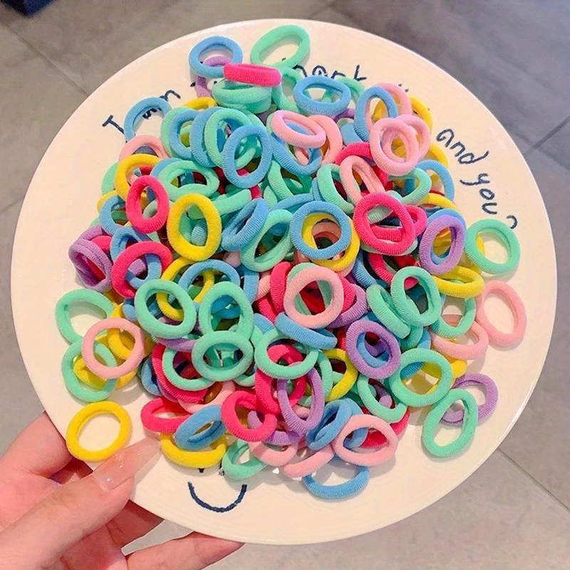 200pcs Vibrant Colorful Elastic Hair Bands for Girls & Women - Small Rubber Ponytail Holders, Scrunchies & Hair Ties - Mixed Colors for Stylish Hairstyles & Everyday Use