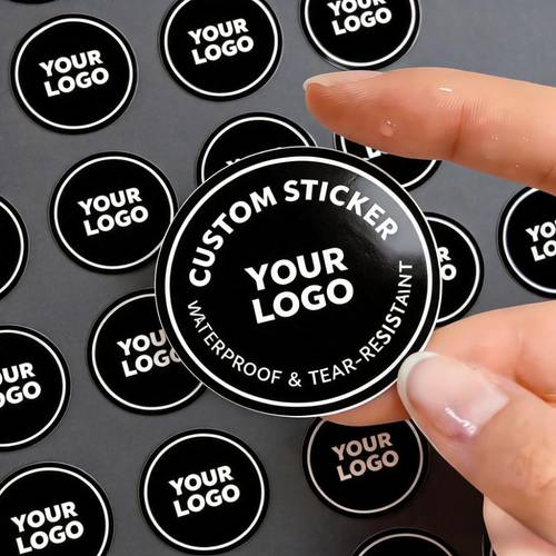 item picture custom 100 200 300pcs multi round stickers 3 10cm full size 3 4 9 10 logo text labels commercial brand labels party invitations holiday gift box packaging multi purpose stickers