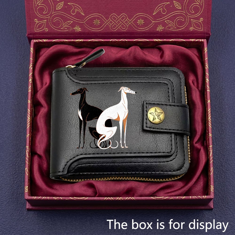 TEMU New Business Greyhound Print Men's Wallet, Stylish And Minimalist Coin Purse, Multi-card Slot Credit Card Holder, For Husband, Boyfriend, , Or