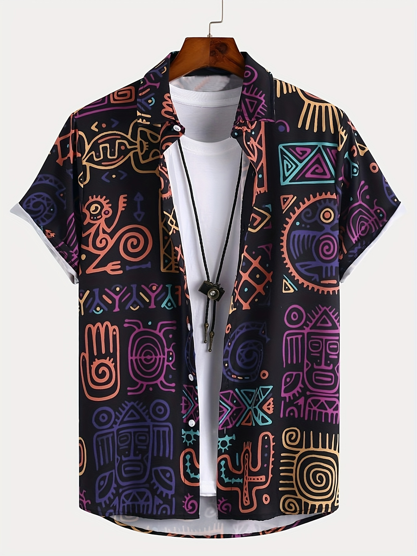 extremely popular item mens vintage tribal print short sleeve button up shirt an   for   a perfect gift