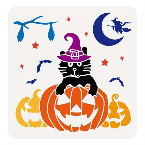 item picture 1pc pet hollow out drawing painting stencils for oto album cat pattern 30x30 making