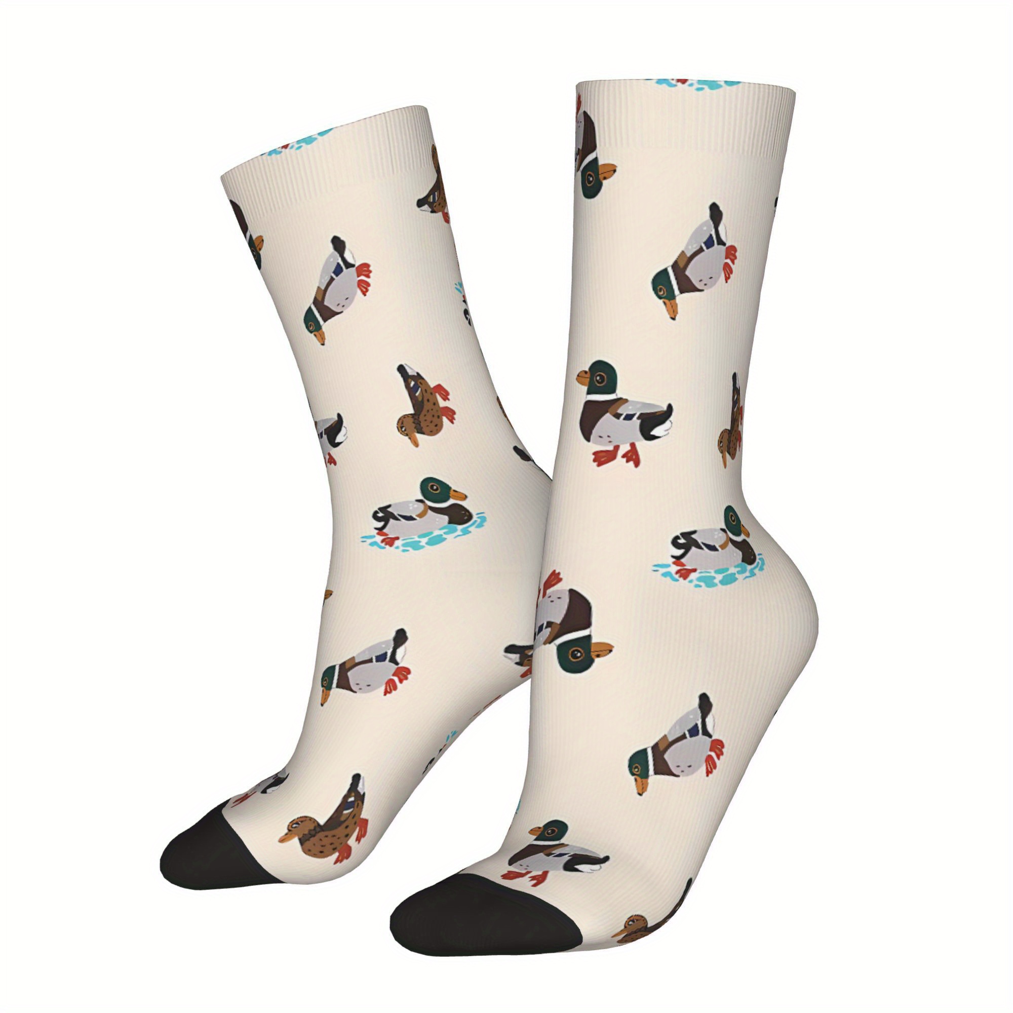 

Men's Funny Duck Socks - Retro Hip Hop Style, Novelty Crew Socks With Unique Print, Christmas Gift, Christmas Decor