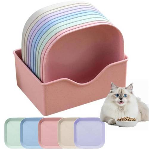 item picture 10pcs cat food bowl kitten food bowls shallow cat dishes whisker
