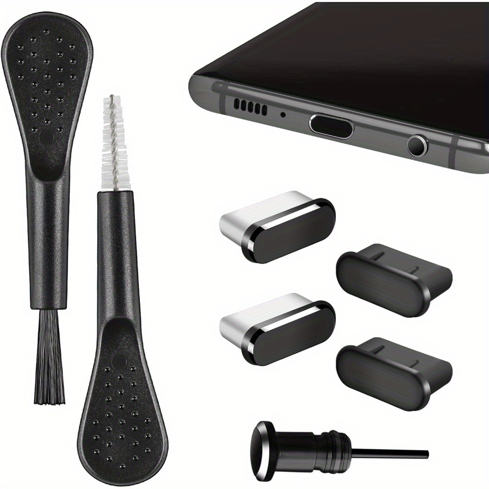Usb C Dust Plug Cover, Usb C Port Cover Cap Charging Port Cleaner With Cleaning Kits For Iphone 15 16 Series, Galaxy…: retailer-supplied image