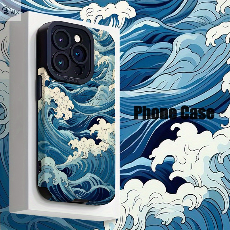TEMU Phone Case - Surging Blue Wave Suitable For Iphone 16, 16plus, 16pro, 16promax, Iphone 15, 15plus, 15pro, 15promax, 14, 14plus, 14pro, 14promax,