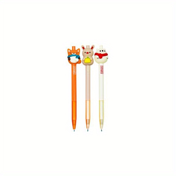 6pcs retractable pens with cute penguin design - black ink, durable metal construction,    , school, office, and party favors, penguin gifts, school stationery,   design, metallic   Product details 5