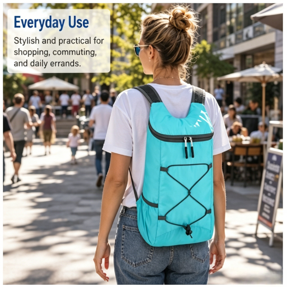 TEMU 1pc Foldable Backpack Durable Lightweight Daypack For Men Women Outdoor Travel Cycling Camping Sports