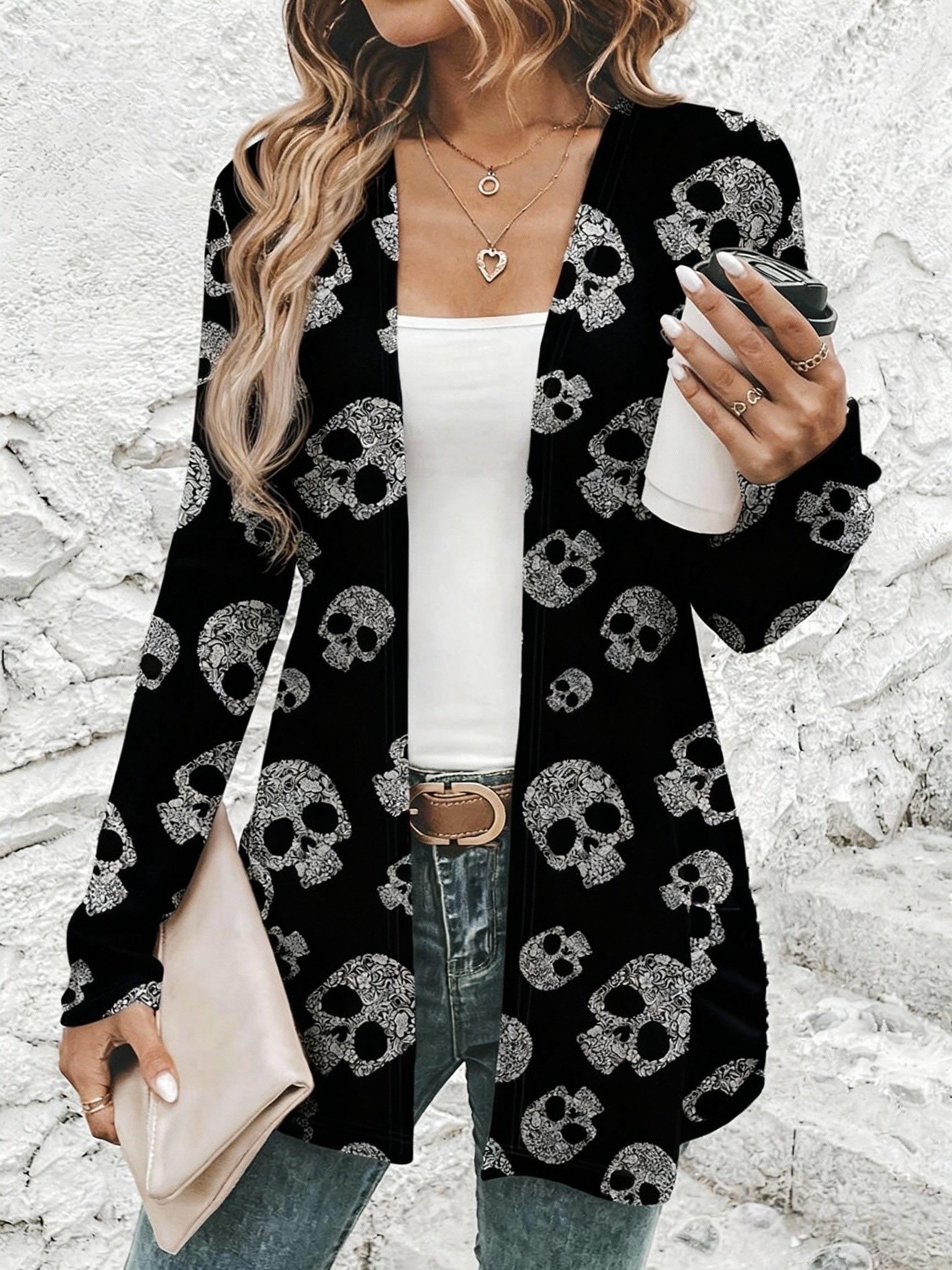 item picture womens 3d printed long sleeve cardigan jacket casual streetwear for spring autumn