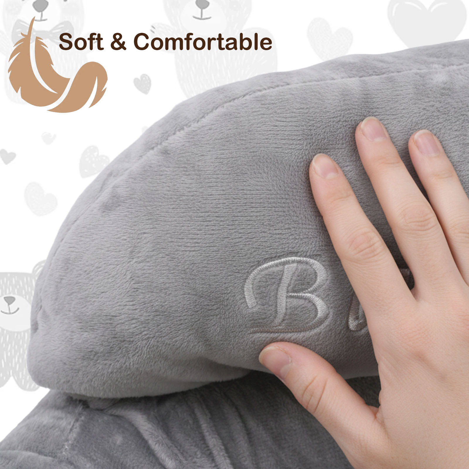 Plush Elephant Baby Support Seat - Ultra-Soft Cushioned Infant Lounger with Grey & White Elephant Design, Tummy Time Bed for & Toddlers, Non-Toxic Soft Fabric, Ideal Gift for Christmas, Birthdays, (No Assembly Required