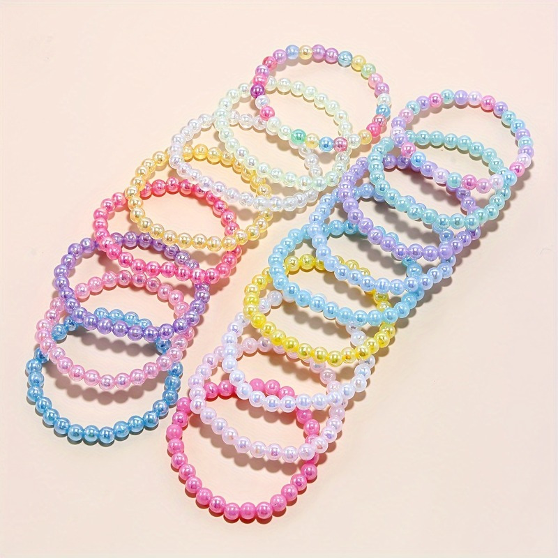 

Acrylic Beaded Bracelet Set - Birthdays & Holiday Parties, Cute Vintage Style Gift For Her