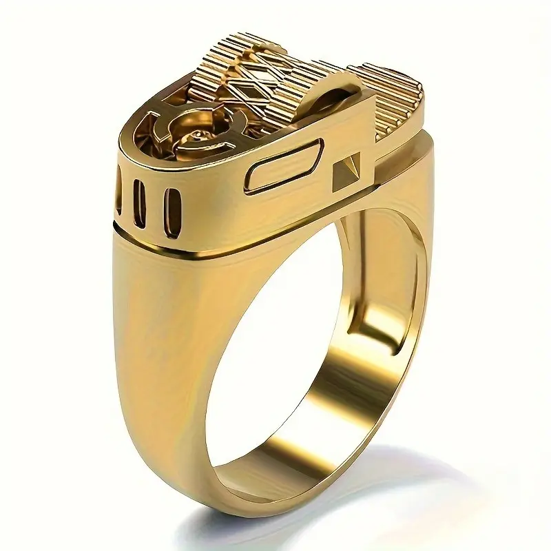 fashionable punk copper lighter ring rotating decompression design suitable for casual wear and gifts no ignition function personality punk style Product details 0