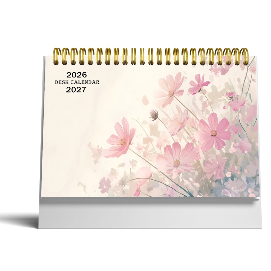 TEMU Desktop Calendar 2026-2027, 24 Month Vertical Flip Small Desktop Calendar, 8.3 X 6.3 Inches, Monthly Plan, Personal Plan, Suitable For Home