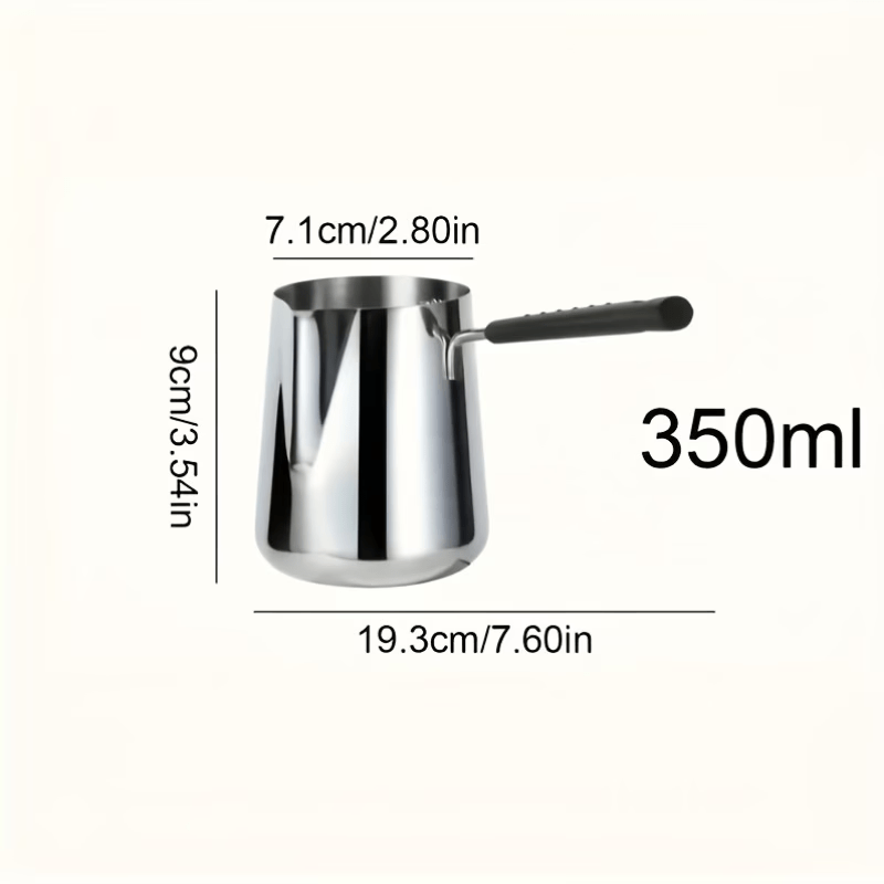 TEMU Minitapa de acero inoxidable de mango largo, minitapa de acero inoxidable, duradera para leche/chocolate caliente, utensilios de cocina para