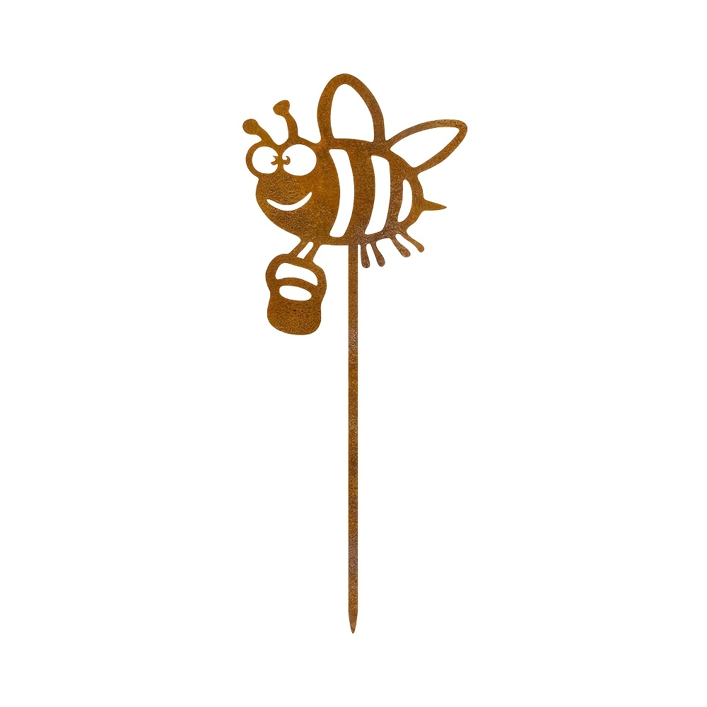 2d Flat, [2d Flat] 2d Flat 1pc Bee Acrylic Garden Decoration | Suitable For Patio Gardens, Flower Pots, , And Fence Tops, Ideal For Outdoor And Festive Occasions, 2d Flat