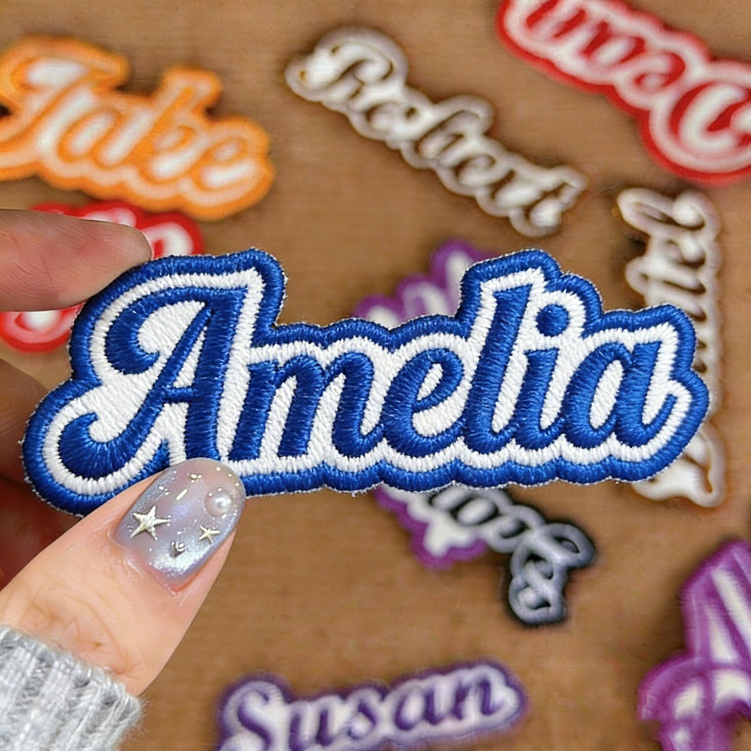 1 custom embroidered name patch   15 24cm   with backing personalized iron on or sew on fabric badge custom text name tag patch suitable for jackets hats backpacks hoodies uniforms and tote bags durable stitching and flat edge