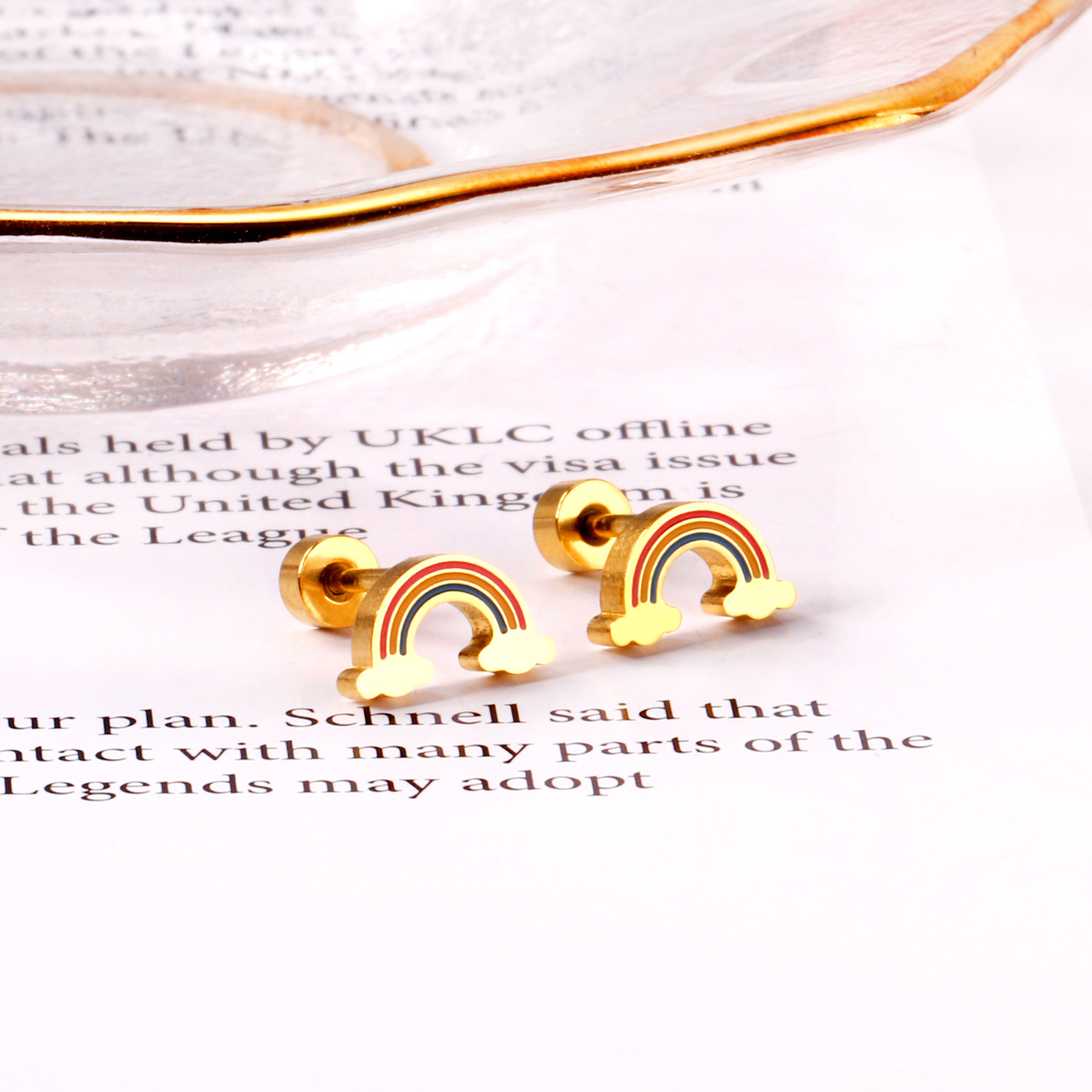 Image of A Pair Of Stylish 316 316 316 Steel Earrings Featuring A Unique, With Cloud Ear Studs, Casual Wear And An Ideal Gift For Girls, Without Battery