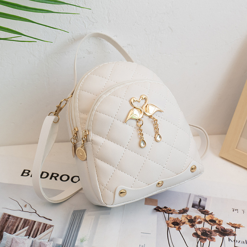 Image of New Women's Small Rhombus Backpack, Versatile And Trendy Handbag