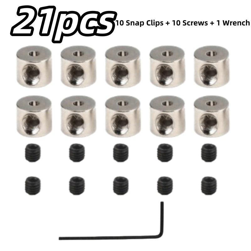 TEMU Collection Of 21pcs (10 Snap Clips, 10 Screws, And 1 Wrench) Designed For Badge Pins, Featuring Back Clips And Spare Components For Id Card