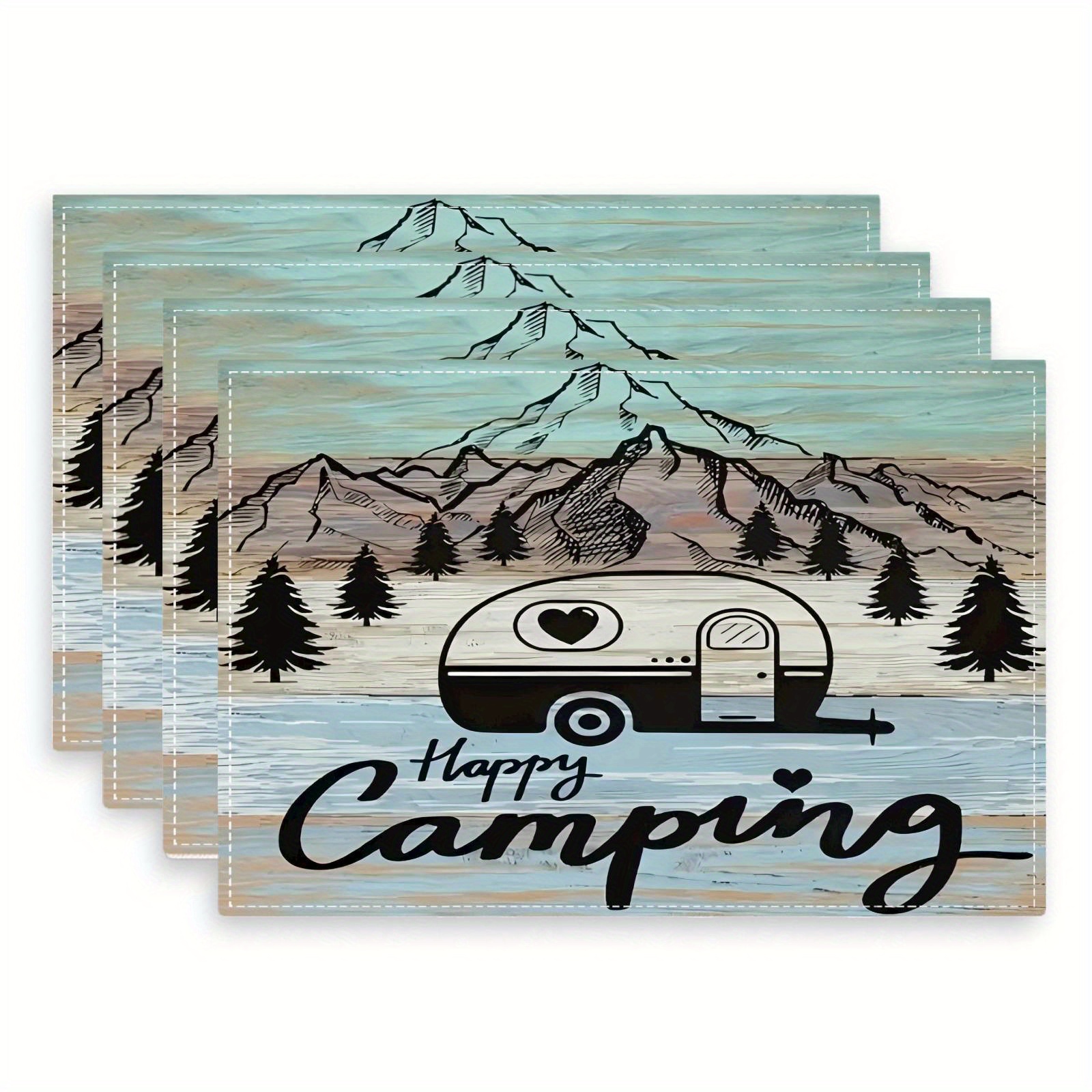 4pcs 45x30cm Placemat Set, Design Placemats, Home Decor, Party Dining Decoration, Holiday Gathering Decorations, 12x18 Inch Napkin Set