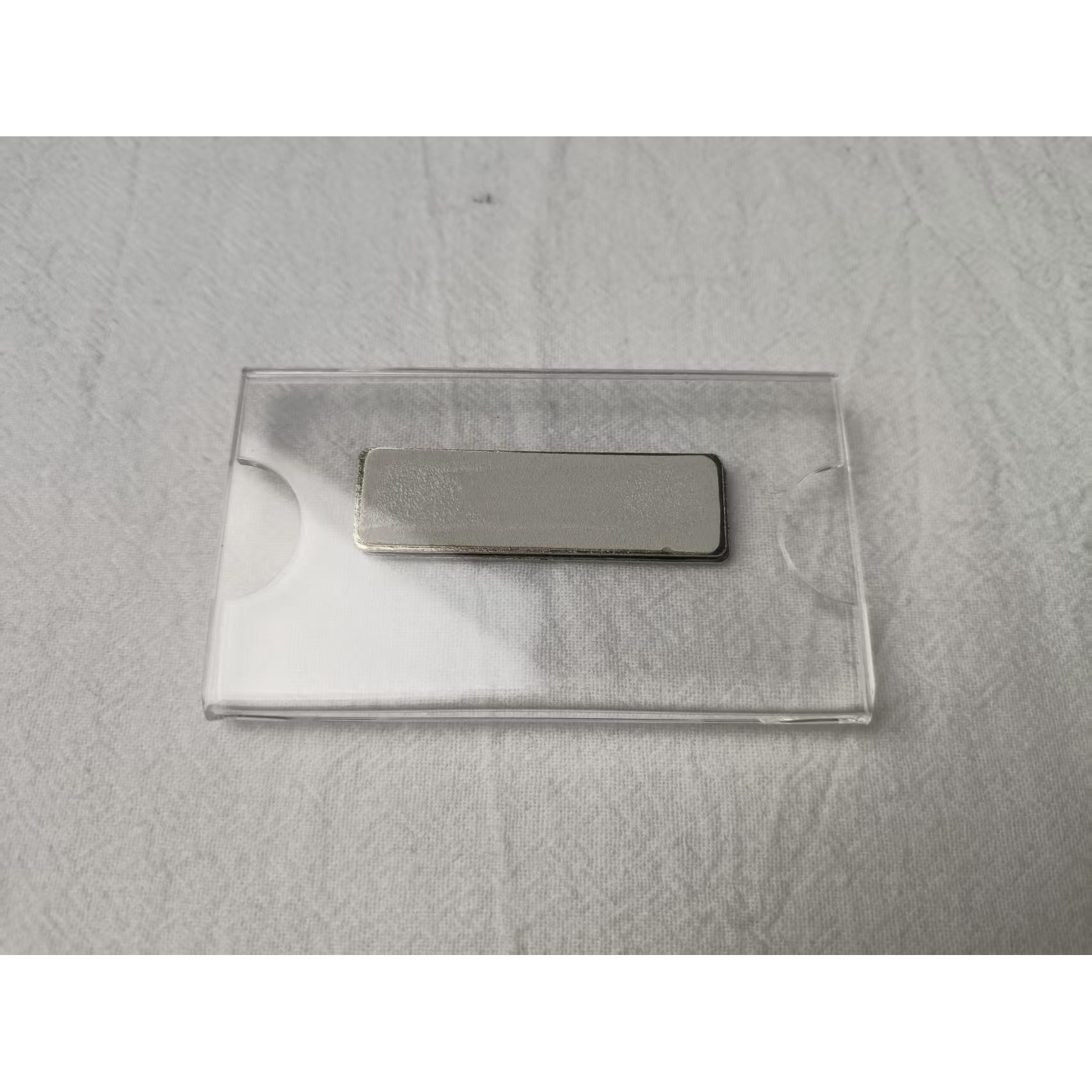 1pc Magnetic Acrylic Name Badge - Transparent Blank Badge With Replaceable Insert Paper Suitable For Office, Events, Conferences, Hospitals, Schools - Izable Work Id Tag