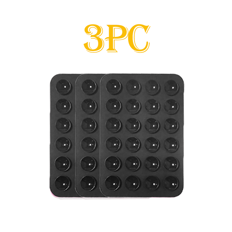 Image of 3pcs Solid Color Phone Suction Cup Back Sticker, Silicone Anti-slip Suction Pad