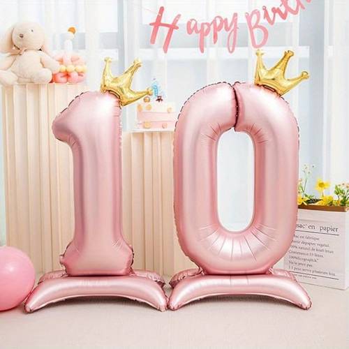 42 inch pink number balloons 0 9 with helium aluminum foil big number balloons for birthday wedding anniversary party large number balloon for decorations supplies