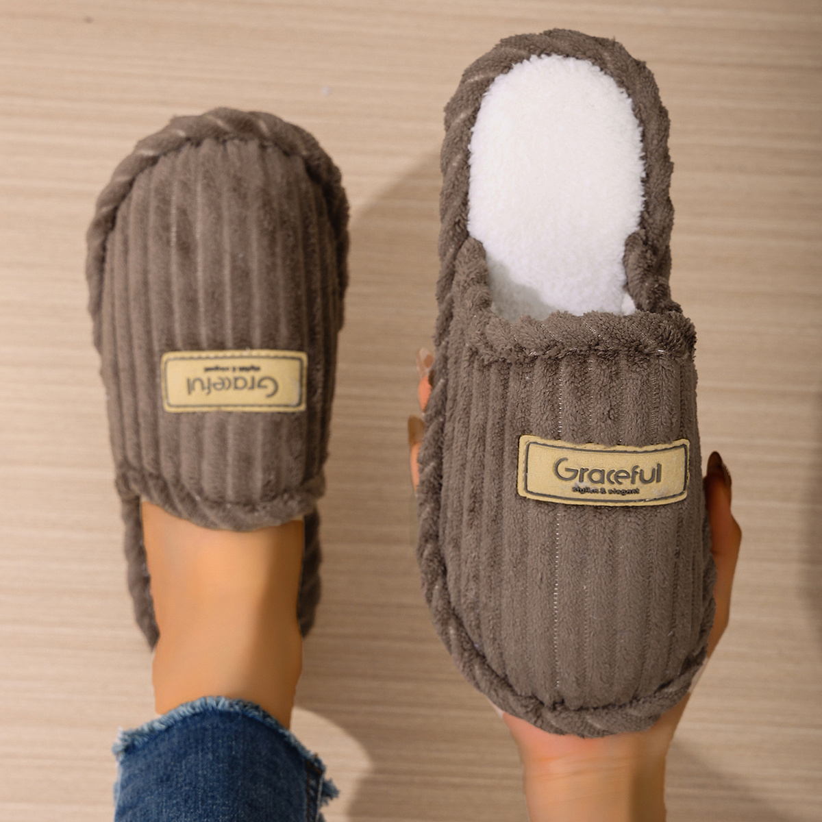 TEMU Pantoufles d'intérieur pour femmes, style rayé, chaussures d'intérieur légères et confortables, mode printemps automne, adaptées aux couples,