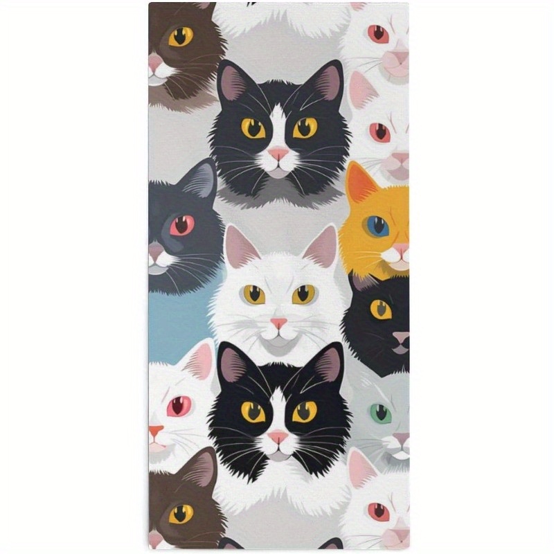 

1pc 18*26inch Cat Towel Soft Towel Lightweight Quick Dry Towel Suitable For Bathroom Gym