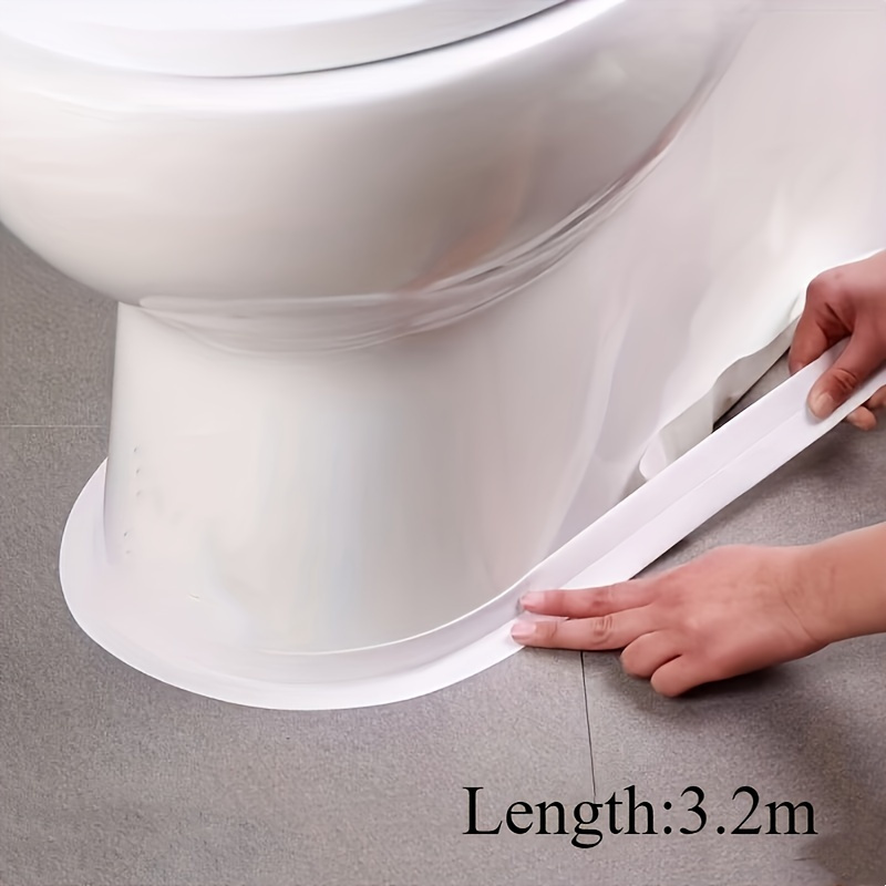 

1pc Waterproof & Moisture-resistant Self-adhesive Pvc Caulk Strip - 3.2m Long, Easy To Apply Sealing Tape For Toilet, Kitchen & Bathroom, Ideal For Roof