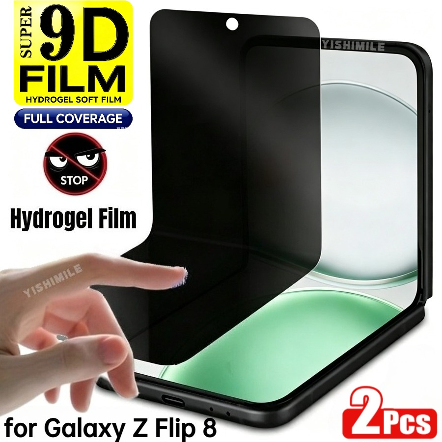TEMU 2pcs Privacy Hydrogel Screen Protective Film, Suitable For Galaxy Z Flip 8/7/7 Fe/6/5, Anti-spy, Self-, Anti-scratch