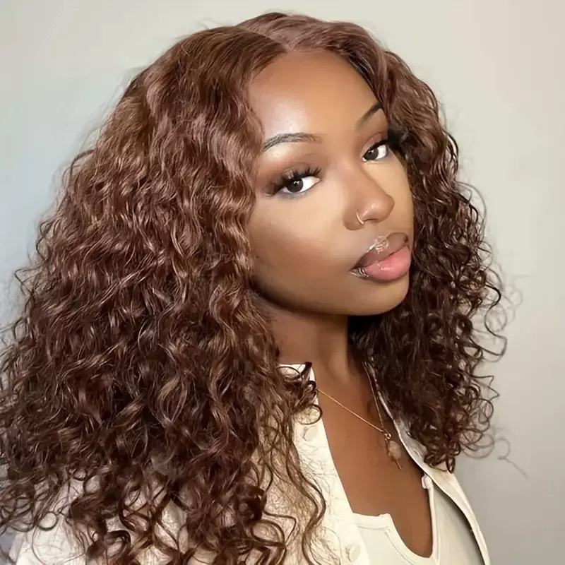 TEMU Perruque Courte Bouclée Femme Petite Bouclée Tête en Fibre Chimique Coiffure Bouclée Ondulée Dentelle Front Perruque