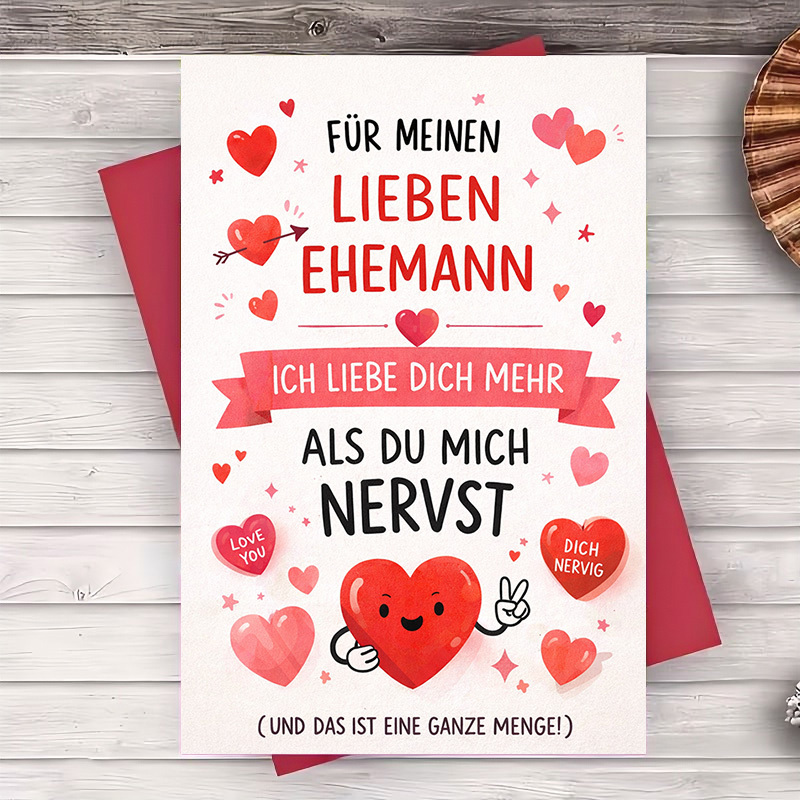 Image of 1pc Greeting Card For Husband, Funny , Perfect For Anniversaries, Valentine's Day, Or Just To Show And Humor In Your Relationship (envelope + Card)