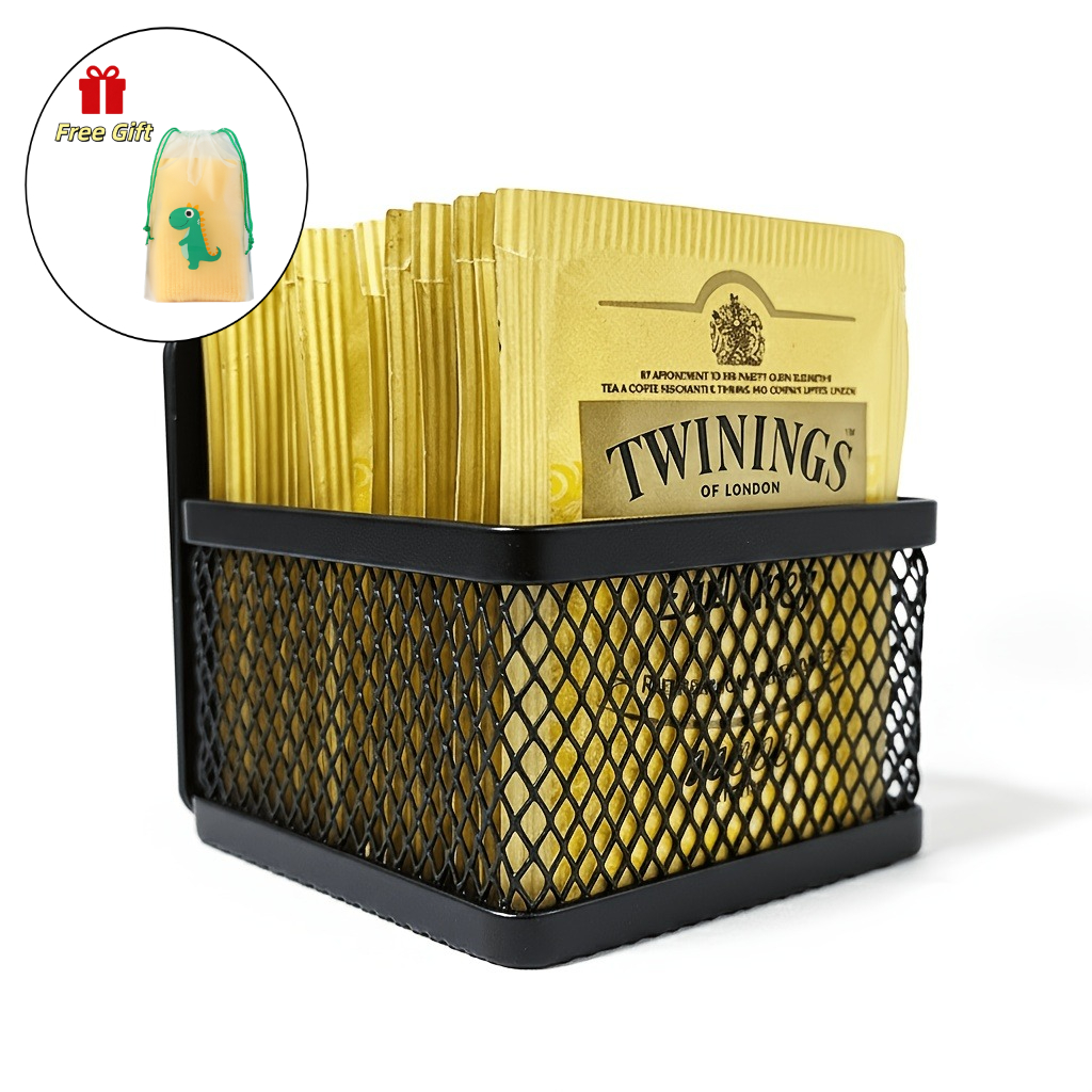 TEMU 2pcs Set (1pc Magnetic Tea Bag Rack And 1pc Cute Dragon Pouch), Metal Organizer, Non-food Contact Material, Kitchen Tea Bag, Coffee Capsule,