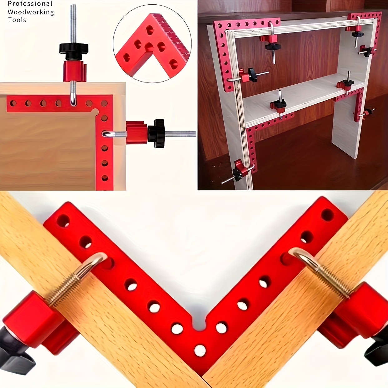 Juego de 7 esquinas rectas ajustables de 90 grados - Esquinas de plástico reutilizables de alta resistencia, escuadra de precisión y nivel para carpintería, proyectos, metalurgia y taller - Fijaciones resistentes, adecuadas para moldes
