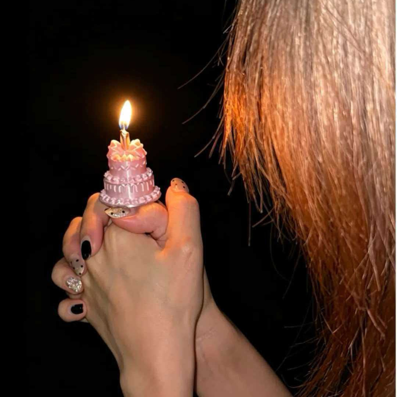 TEMU 1pc 3d Printed Cake Candle Ring Cake Decor Wearable Finger Ring Exquisite Birthday Gift Jewelry