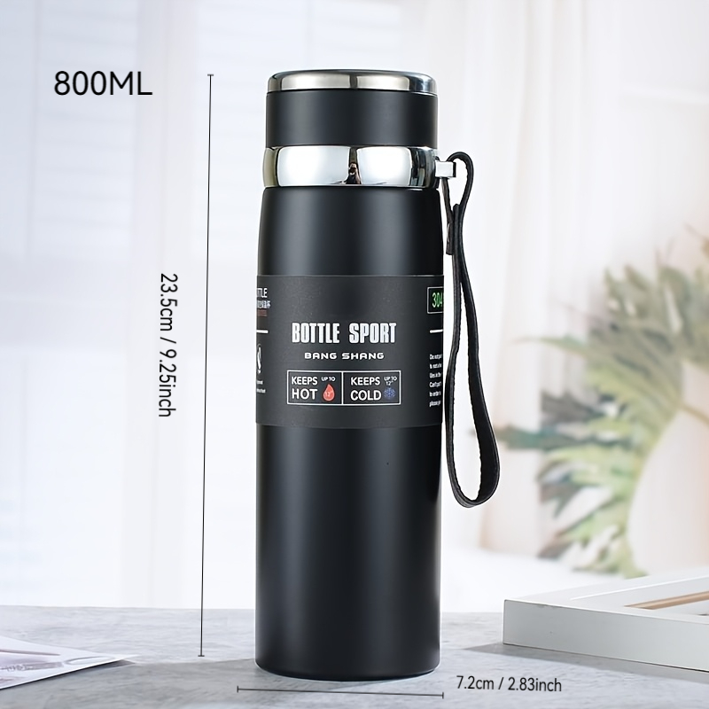 1pc 27.05oz Stainless Steel Insulated Travel Mugs-Double Vacuum, Thick Insulation, Good for Tea And Coffee, Large Capacity Outdoor Sports Water Bottle, Perfect Holiday Gift, Ideal for Cycling And Hiking