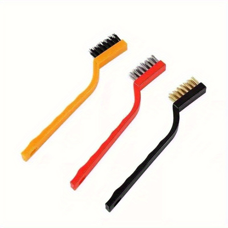 TEMU 3pcs Steel Wire Brush Set For Gas Stove Cleaning, Kitchen Grease Removal Brush, Electric Brush Head, Heavy-duty Cleaning Tool For Stains,