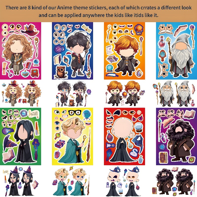 TEMU Stickers, 8pcs Themed Stickers, Featuring Various Popular Themes, Suitable For Scrapbooks, Diaries, Phone Cases, And Flasks. Are Ideal For And