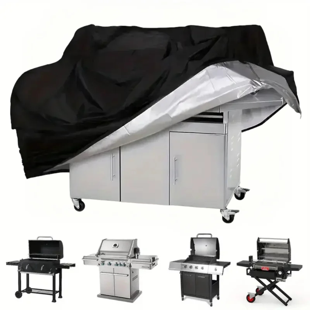 E-shop Robuste Grillabdeckung für den Außenbereich, Outdoor-Grillabdeckung mit verstellbarem Kordelzug, verstärktes 420D-Material, UV-Schutz, wind-
