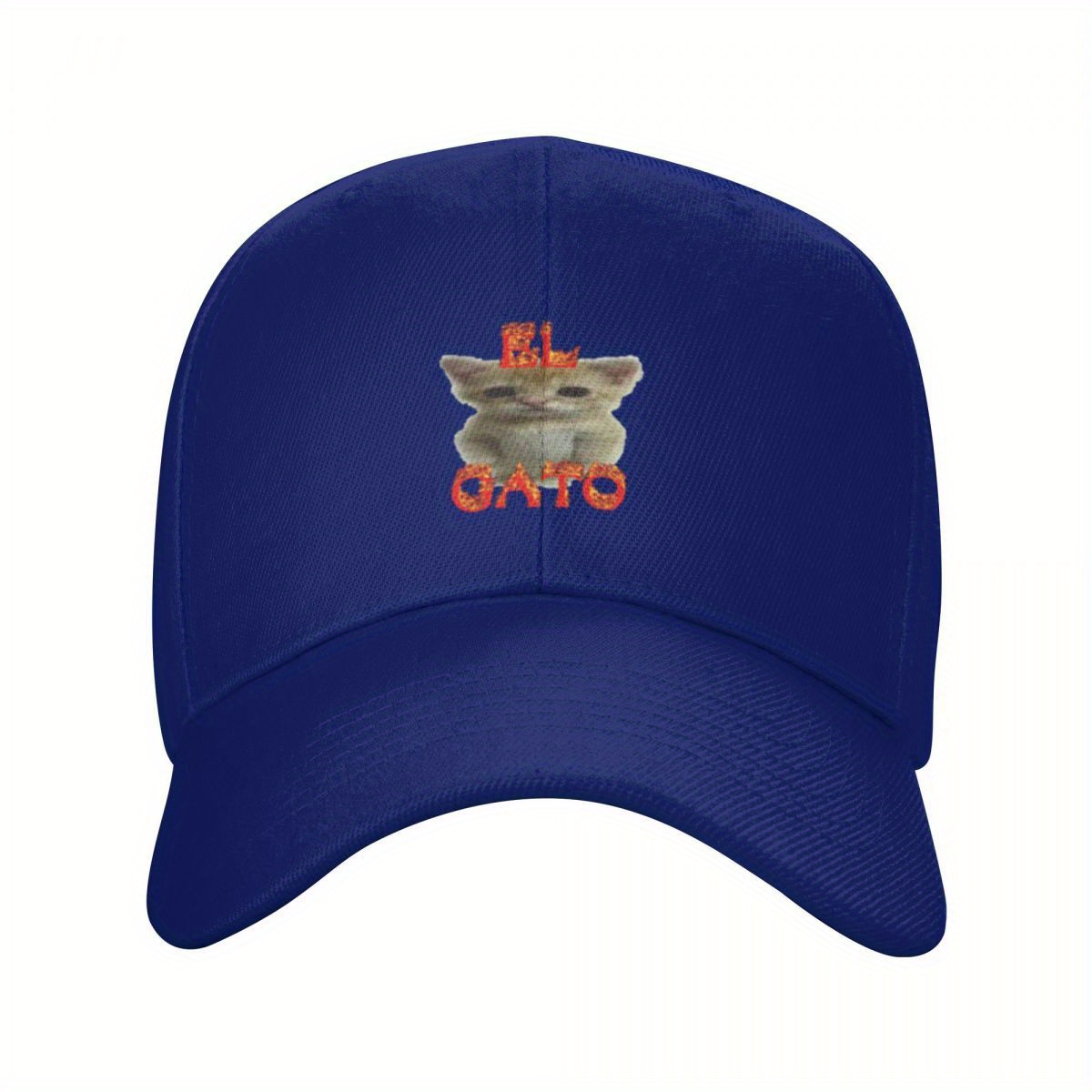 2025 new funny   cat meme baseball cap adjustable breathable polyester unisex hat for golf rave outdoor activities mixed colors casual sportswear raver accessory   durable sportswear