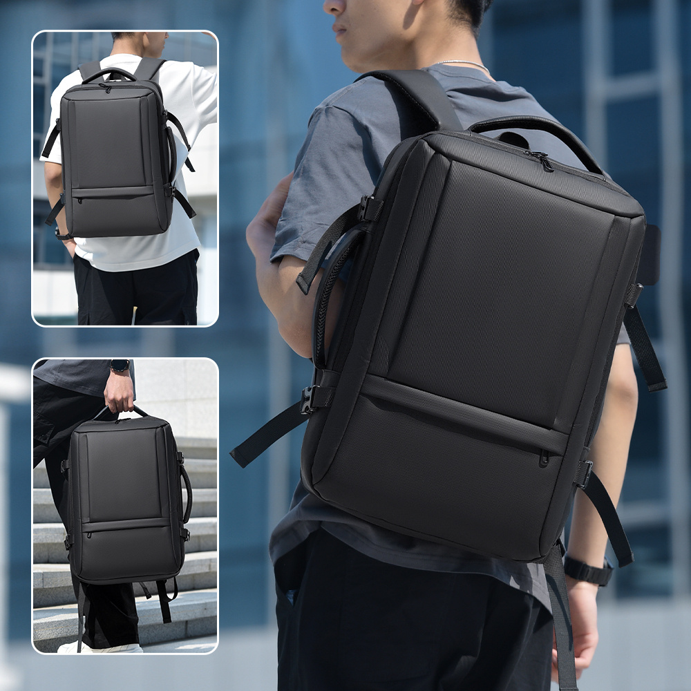 Weixier Sac à dos portable extensible - Sac à dos de voyage grande capacité avec compartiment pour ordinateur portable de 39,62 cm, sac à dos d'affaires robuste, plusieurs poches zippées, bretelles d'épaule réglables - Sac à dos extensible pour le travail, l'école, les vacances - Sac à dos unisexe pour hommes et femmes (noir), trajet quotidien, design élégant, construction durable, travailleurs de bureau, épais