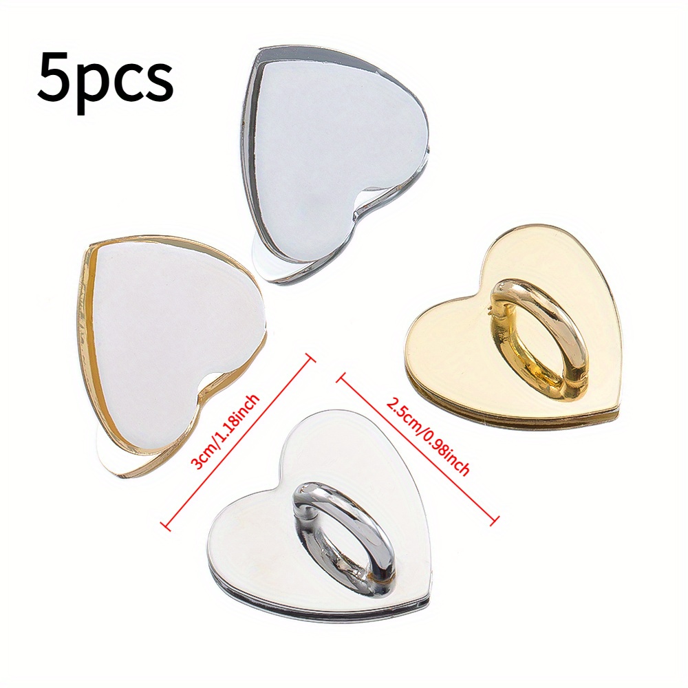 Image of 5pcs Heart-shaped Cell Phone Chain Connecting With Super-sticky Adhesive Stickers Adhered To The Diy Crafts Connectors