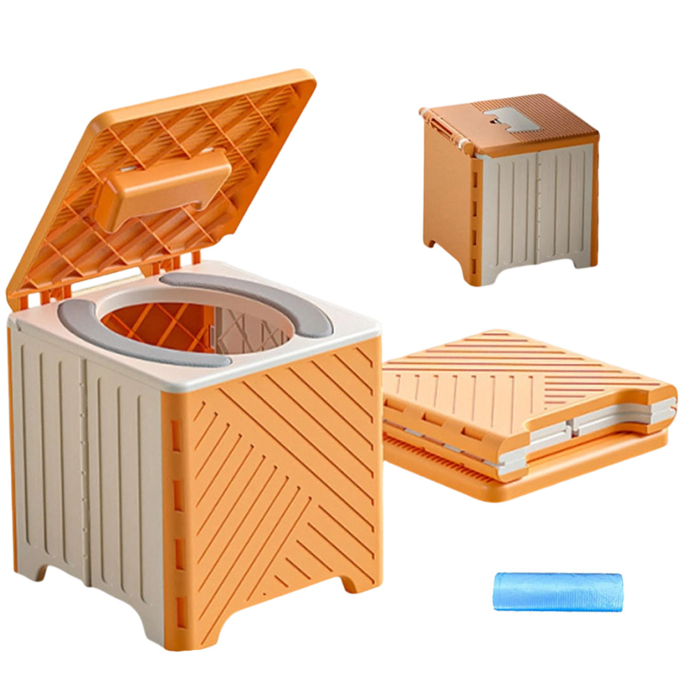 Rv Toilet, A Foldable And Portable Camping Toilet With A Load Capacity Of 70 , Equipped With A Handle, -assembled Travel Toilet, Suitable For Hiking, Self-driving Tours And Outdoor Emergencies.